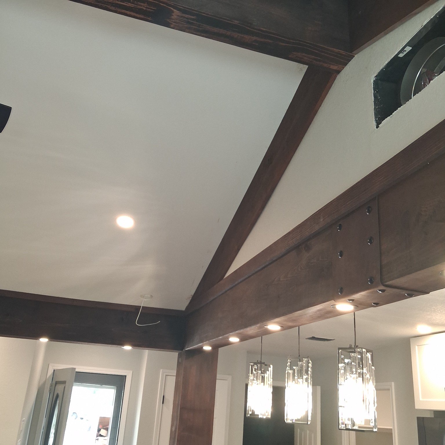 Custom faux beams, project view 3