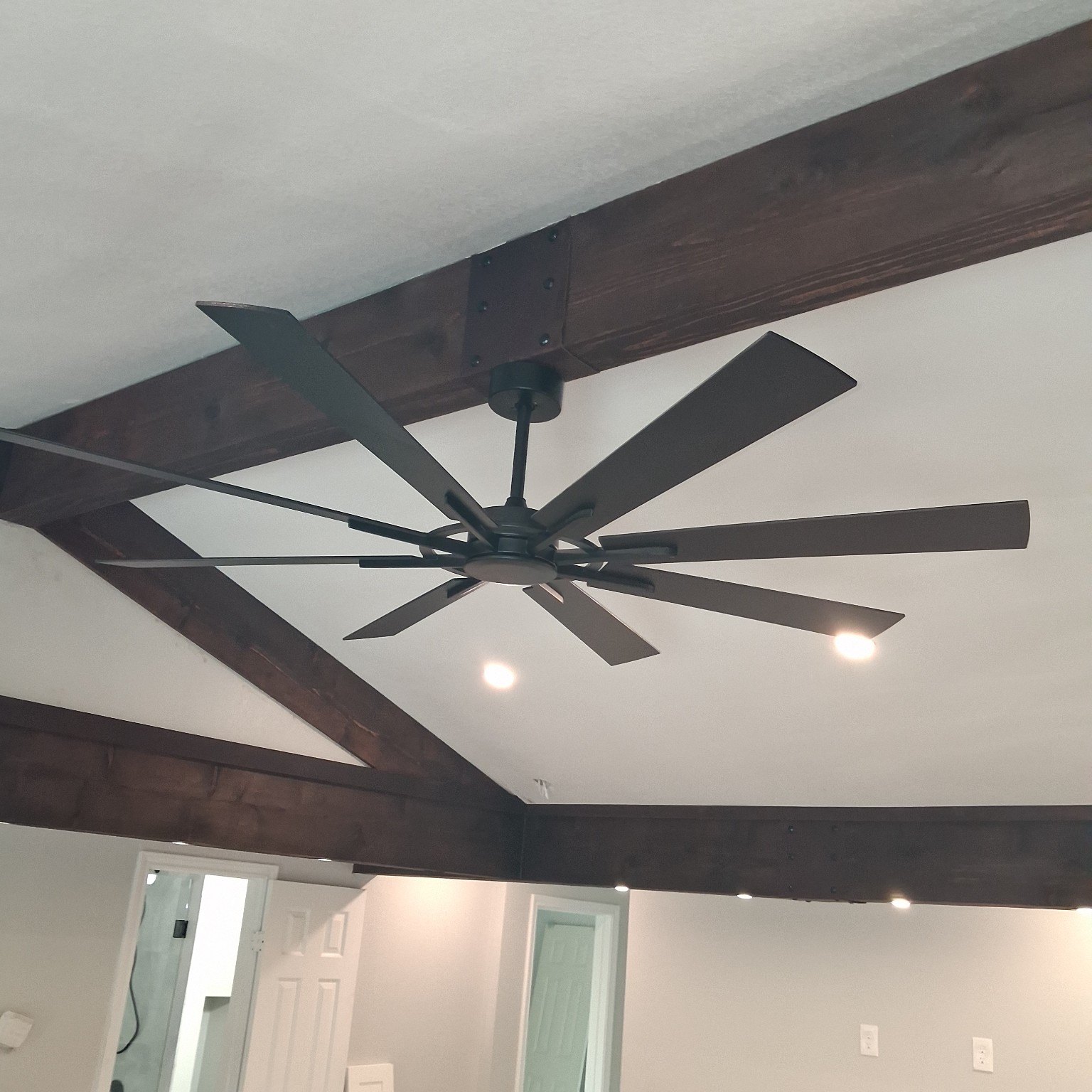 Custom faux beams, project view 4
