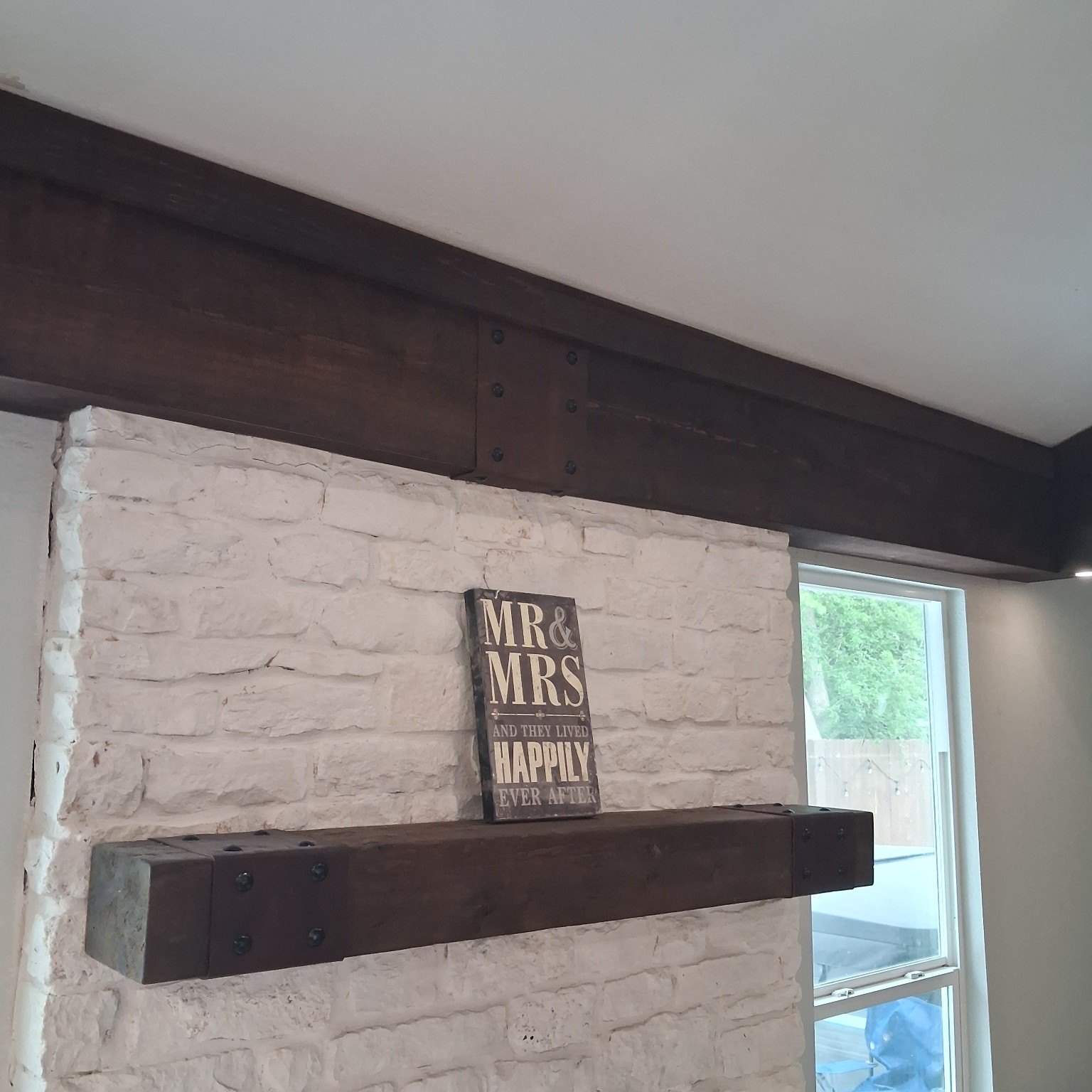 Custom faux beams, project view 7
