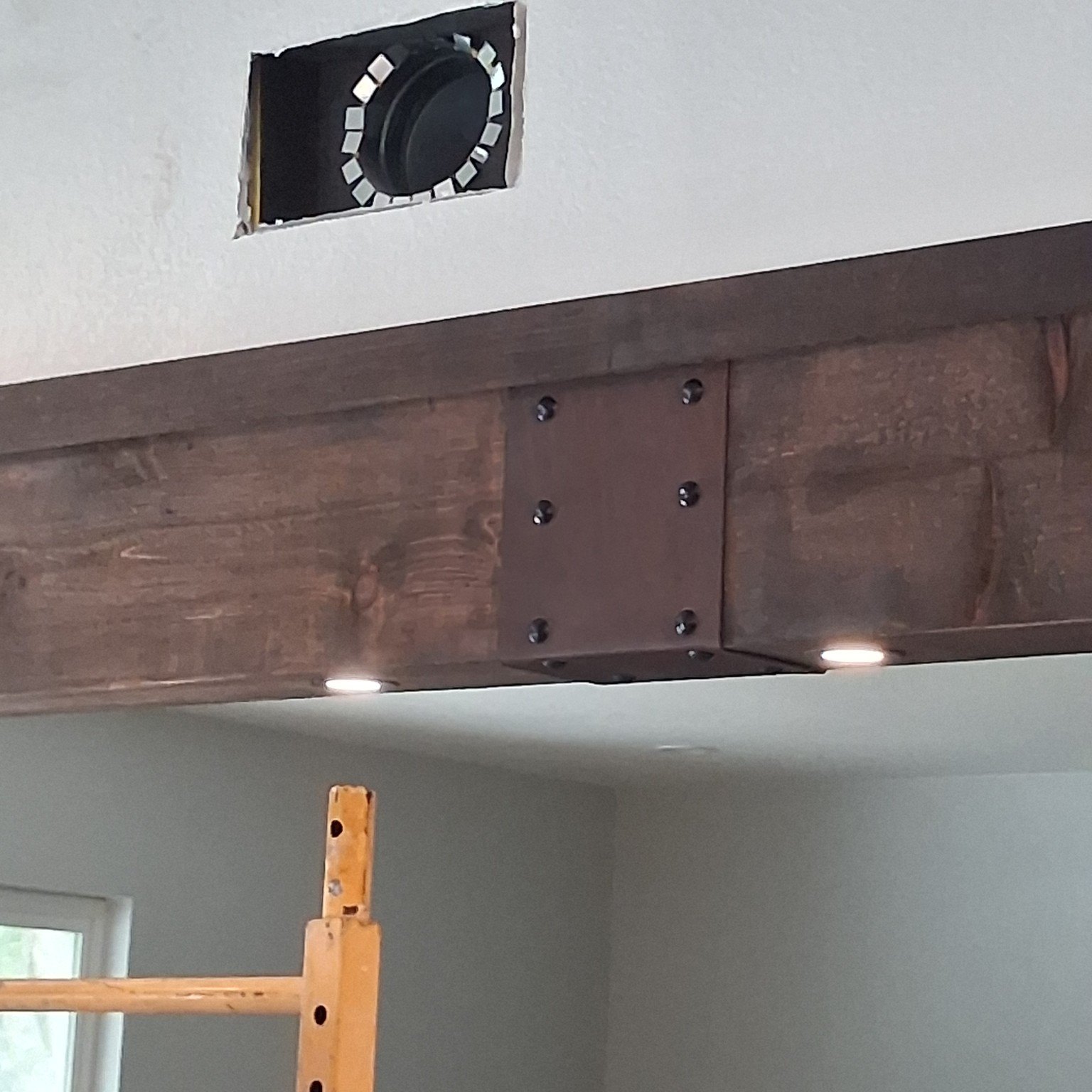 Custom faux beams, project view 9